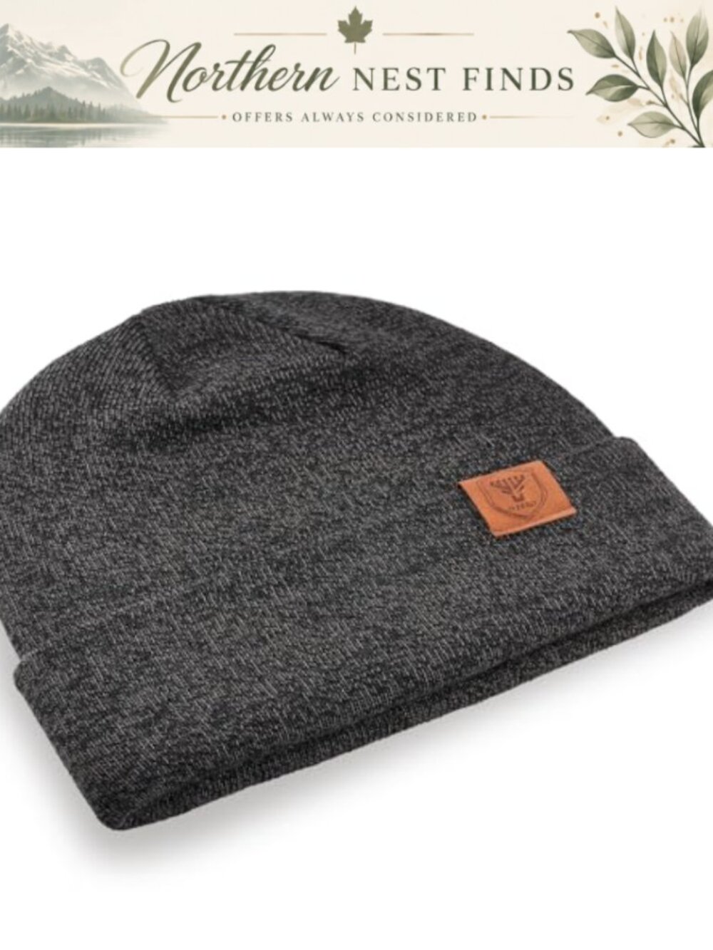 100% Acrylic Rib-Knit Cuffed Beanie Winter Hat Ear Cover Toque